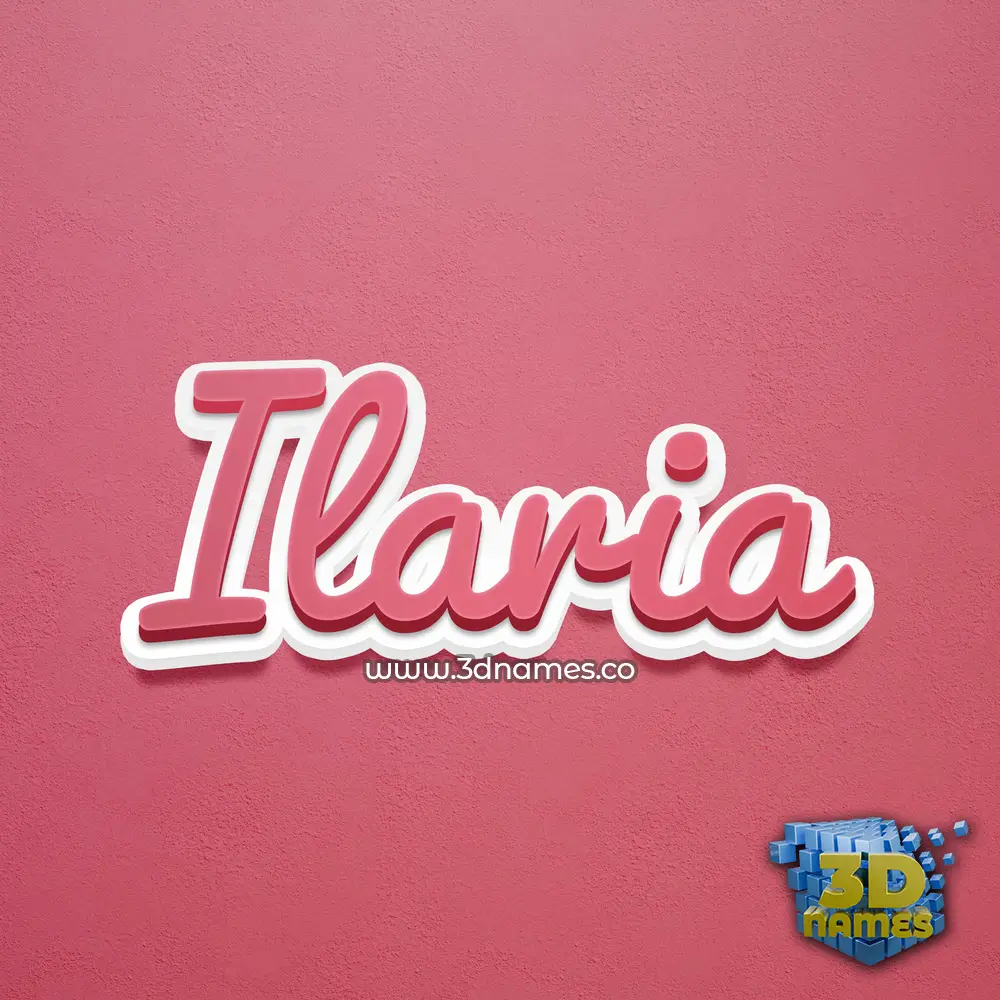 ilaria in Red Scribble style - 3D name wallpaper
