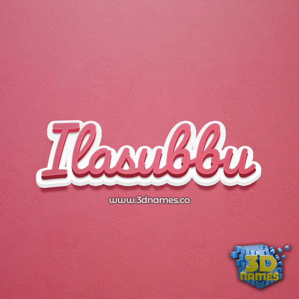 ilasubbu in Red Scribble style - 3D name wallpaper