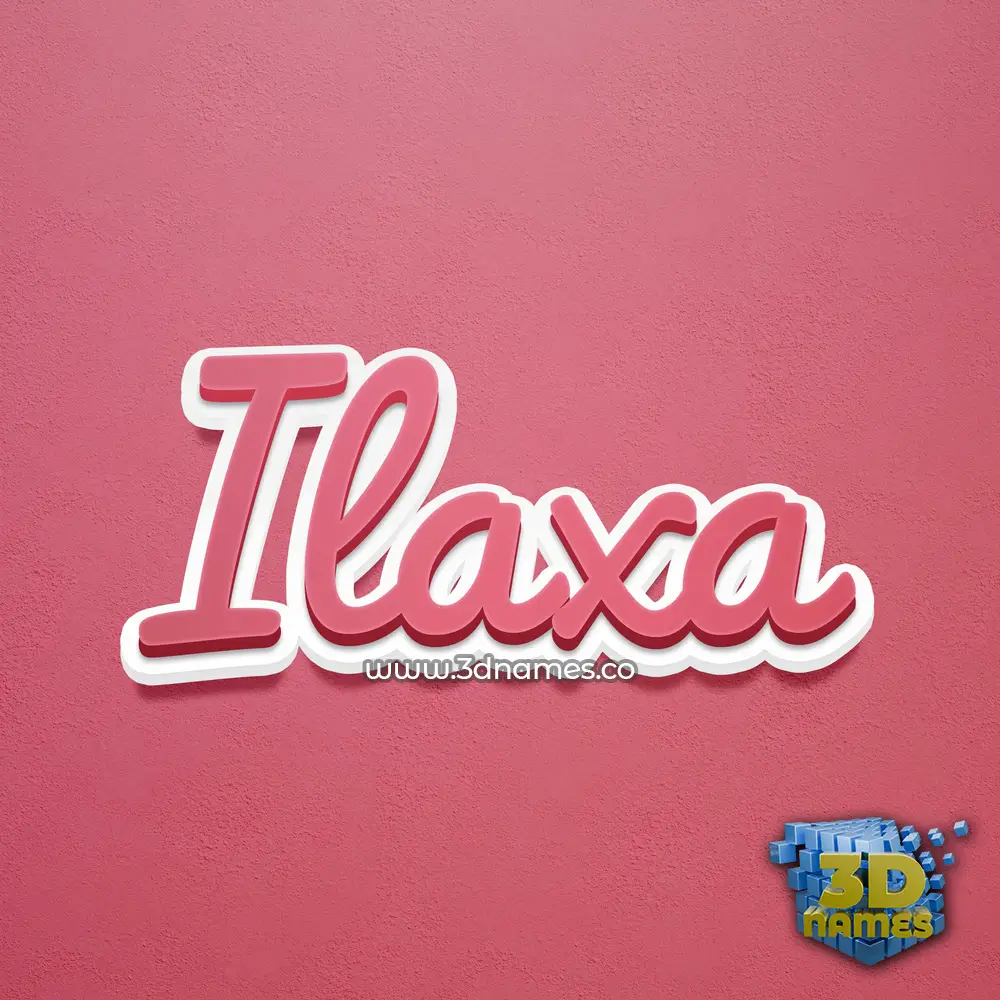 ilaxa in Red Scribble style - 3D name wallpaper