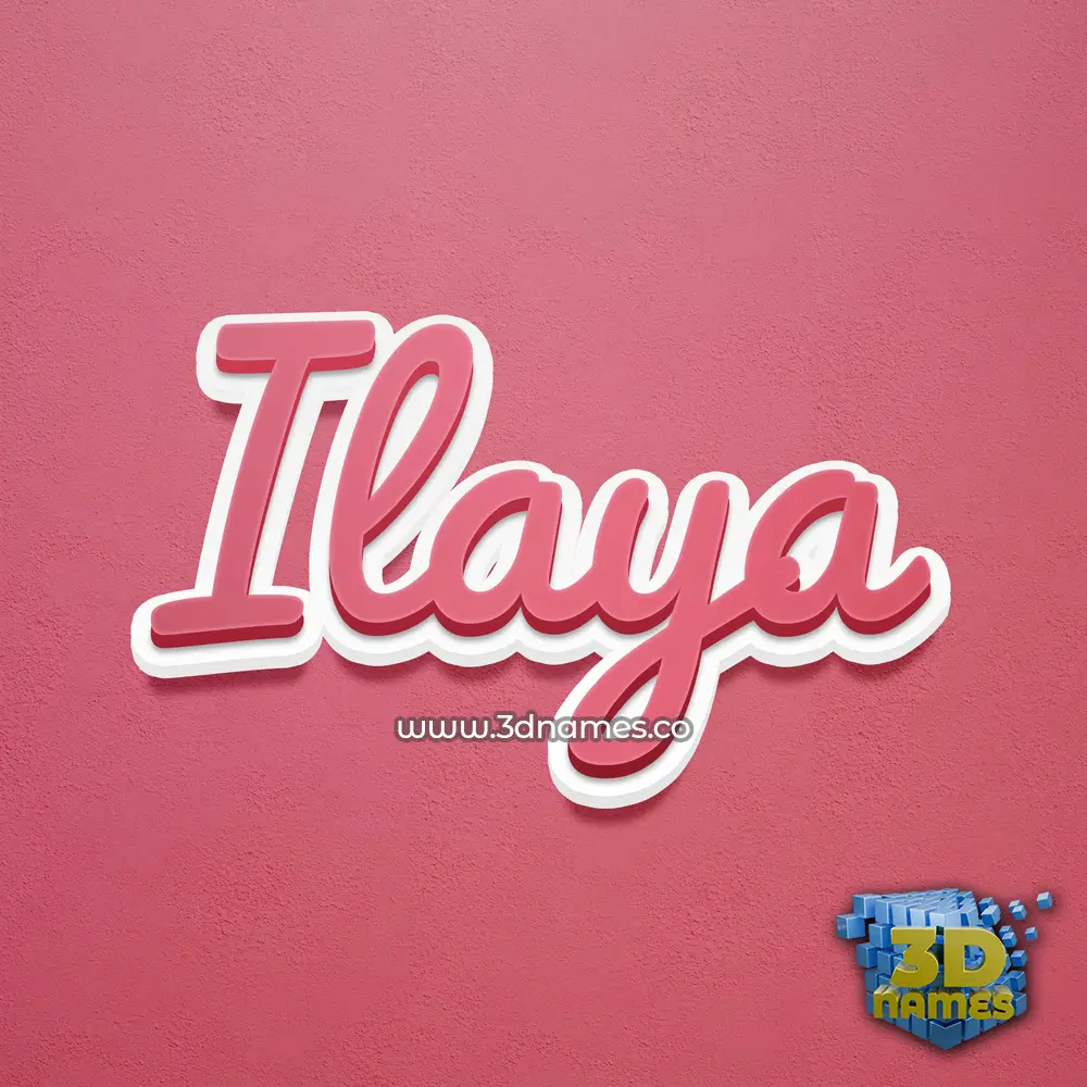 ilaya in Red Scribble style - 3D name wallpaper