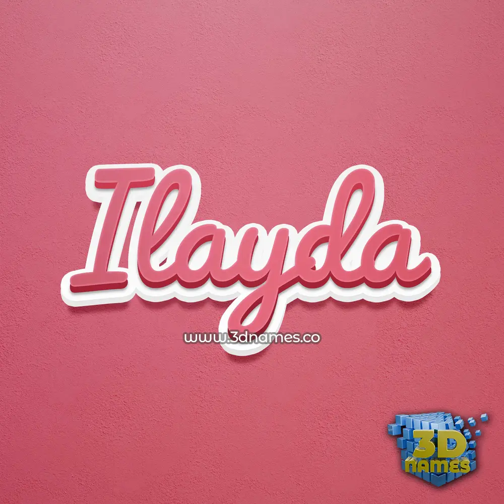 ilayda in Red Scribble style - 3D name wallpaper