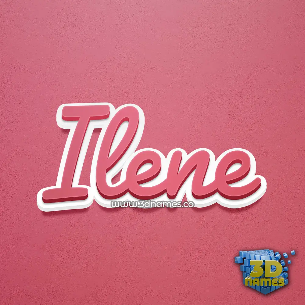 ilene in Red Scribble style - 3D name wallpaper