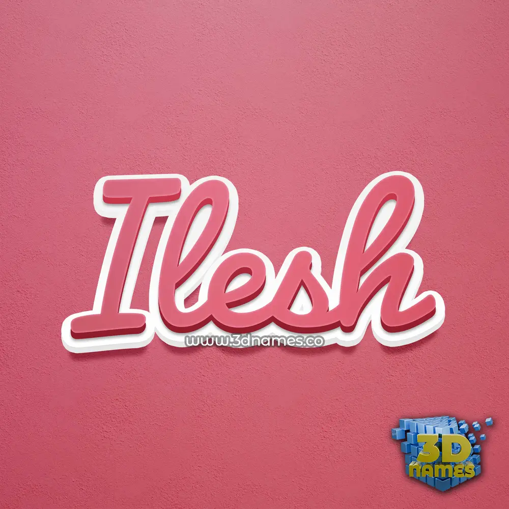 ilesh in Red Scribble style - 3D name wallpaper