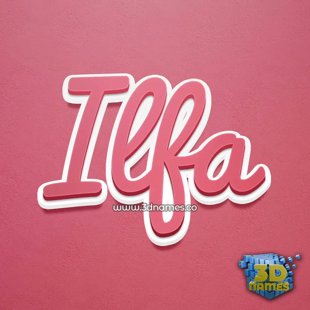 ilfa in Red Scribble style - 3D name wallpaper
