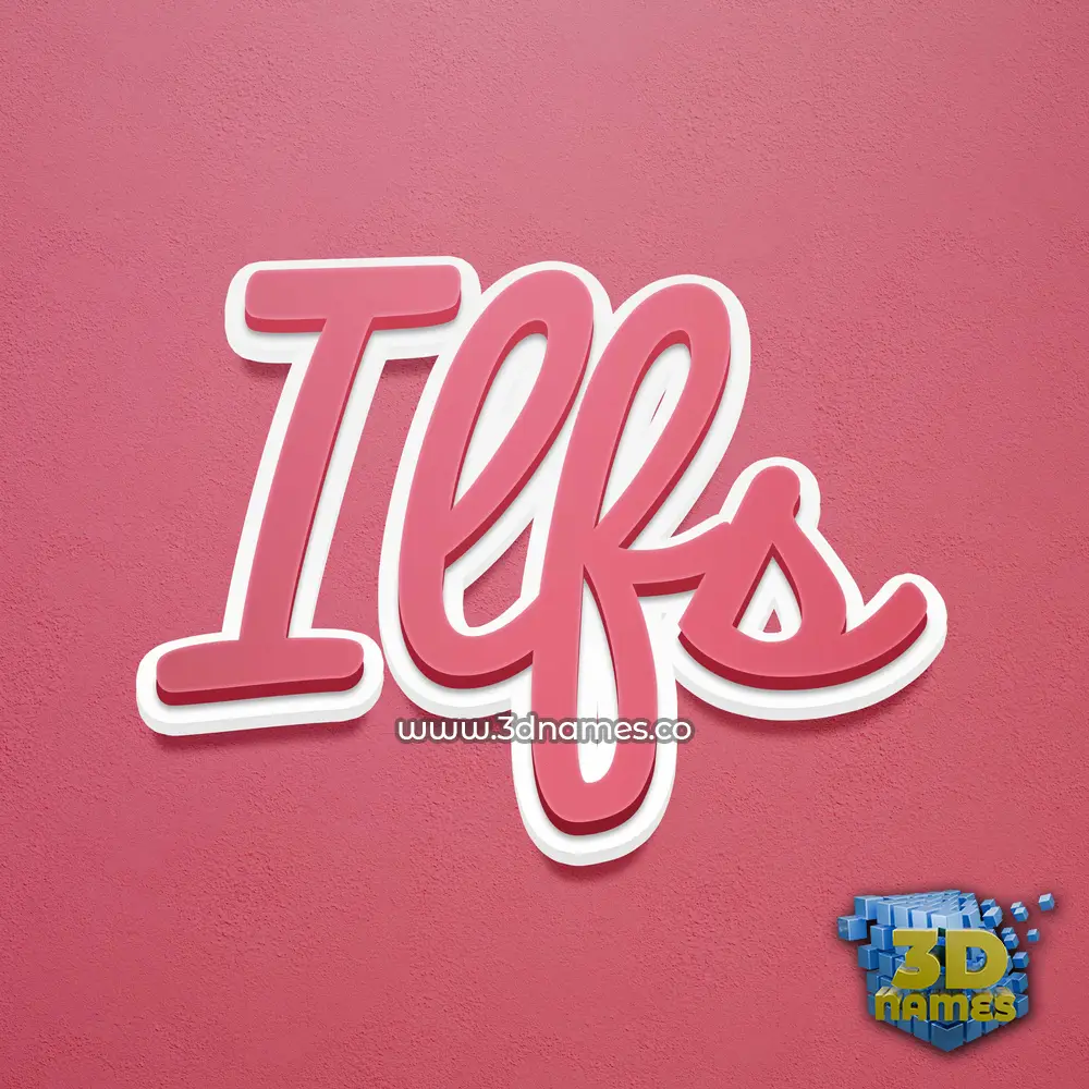 ilfs in Red Scribble style - 3D name wallpaper