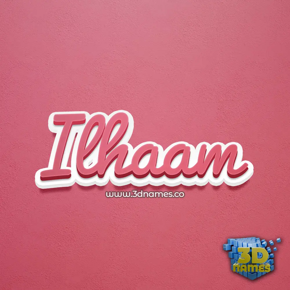 ilhaam in Red Scribble style - 3D name wallpaper