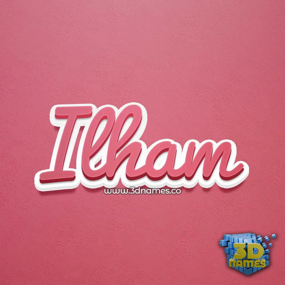 ilham in Red Scribble style - 3D name wallpaper