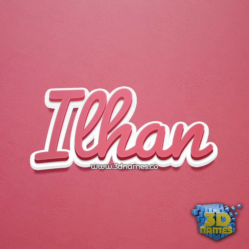 ilhan in Red Scribble style - 3D name wallpaper