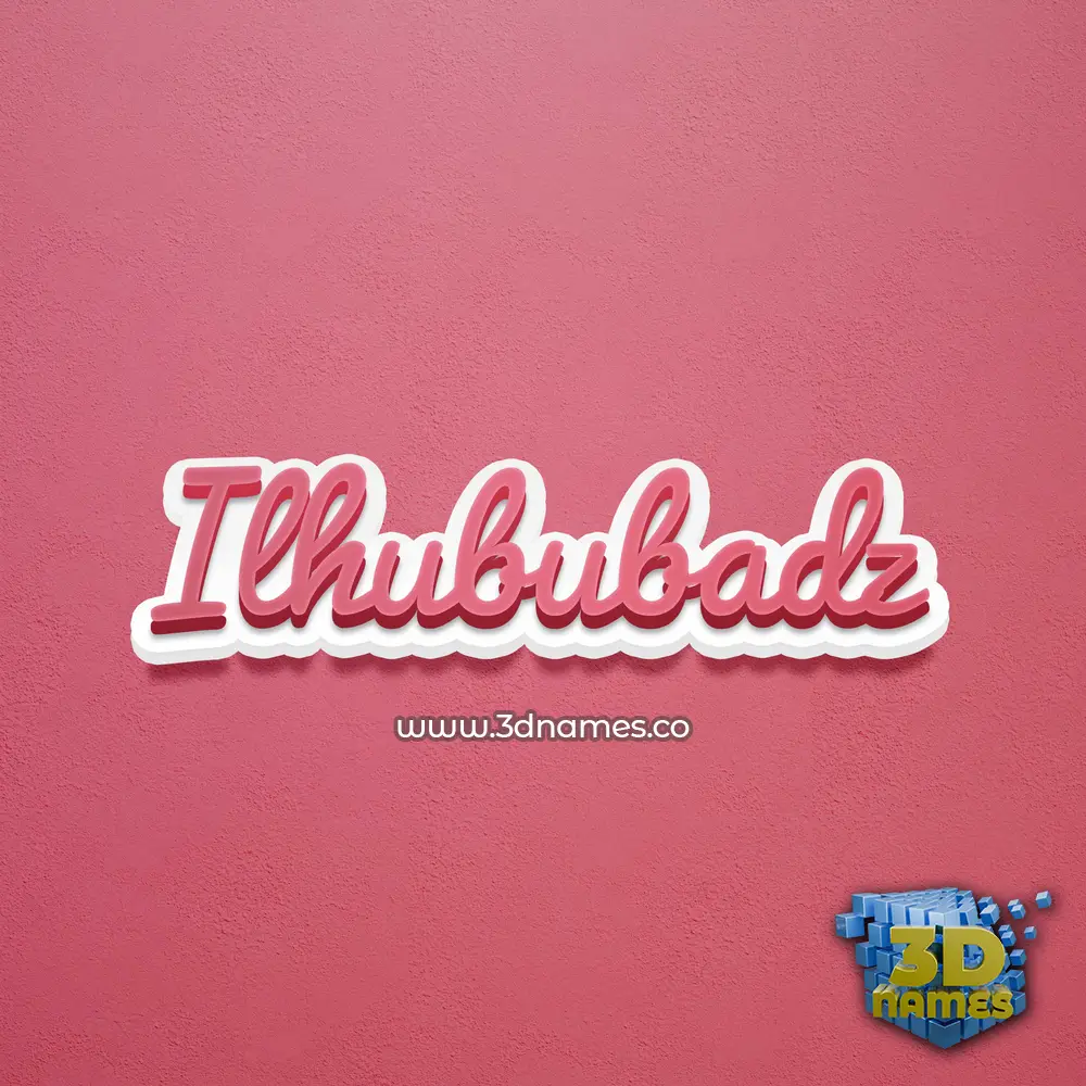 ilhububadz in Red Scribble style - 3D name wallpaper