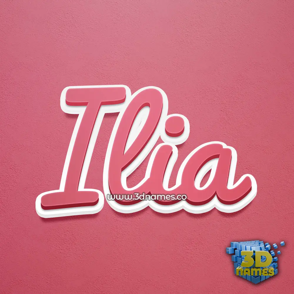 ilia in Red Scribble style - 3D name wallpaper