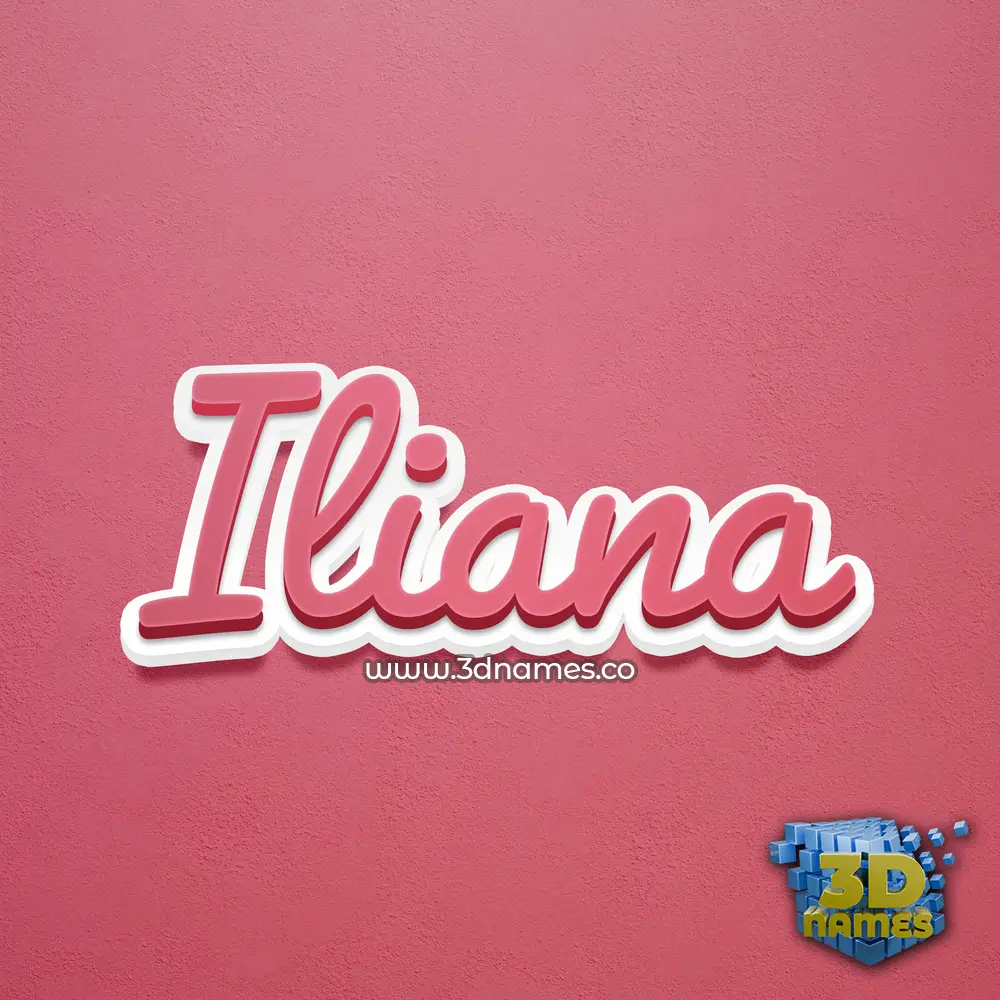 iliana in Red Scribble style - 3D name wallpaper