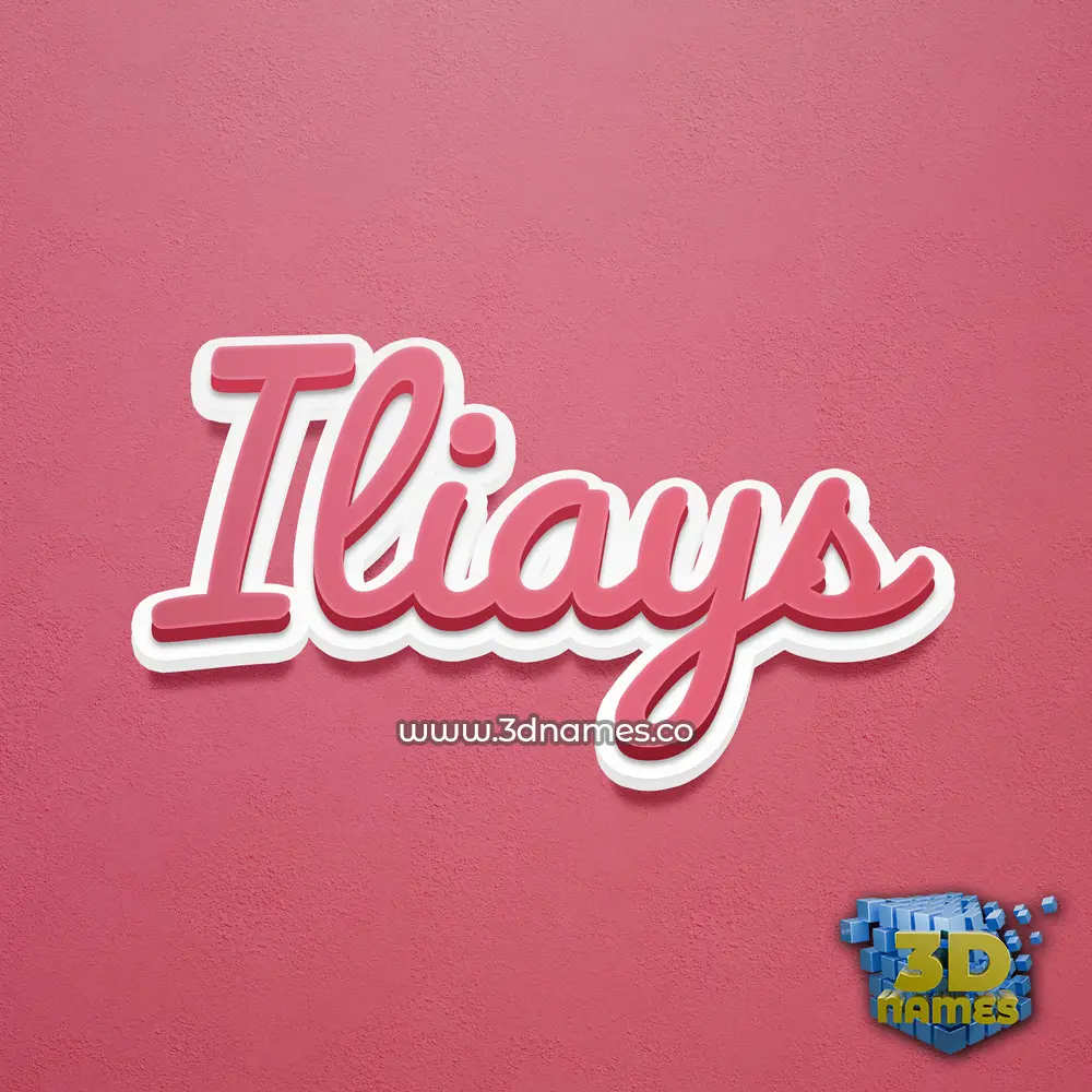 iliays in Red Scribble style - 3D name wallpaper