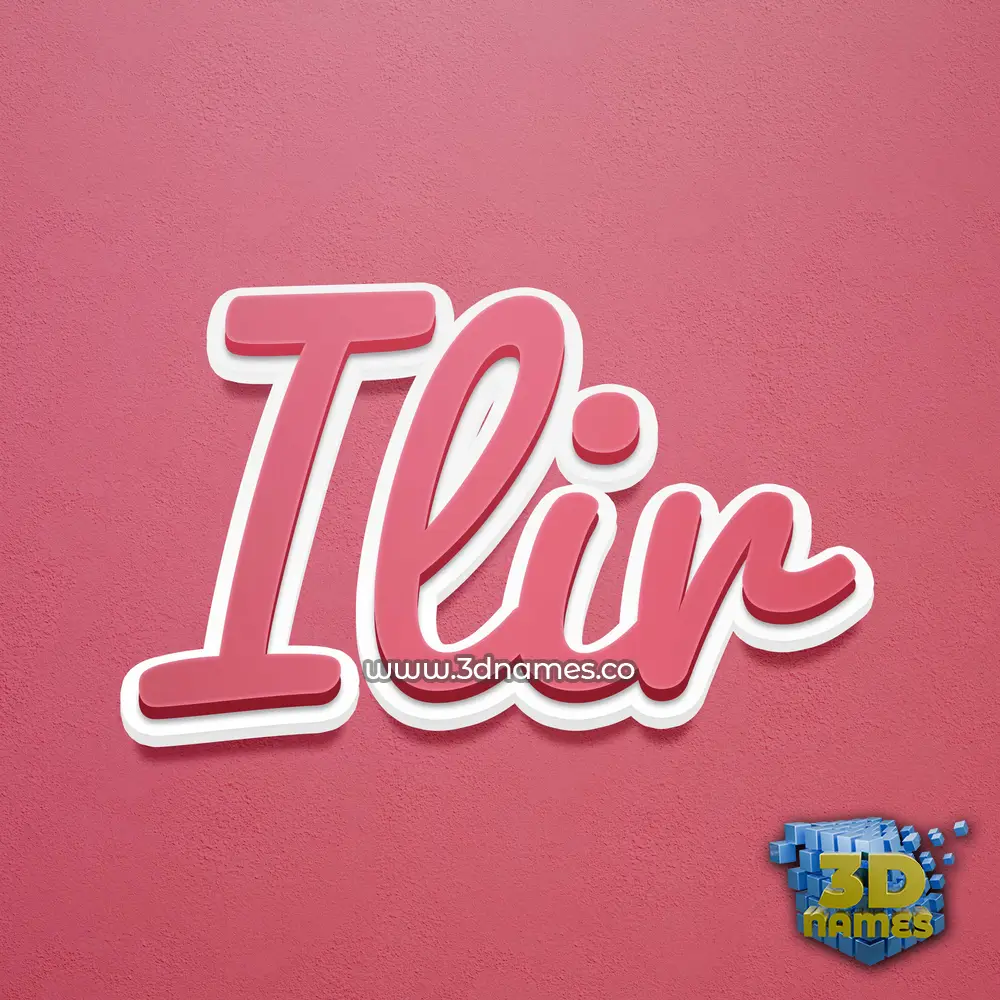 ilir in Red Scribble style - 3D name wallpaper