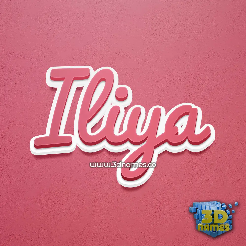 iliya in Red Scribble style - 3D name wallpaper