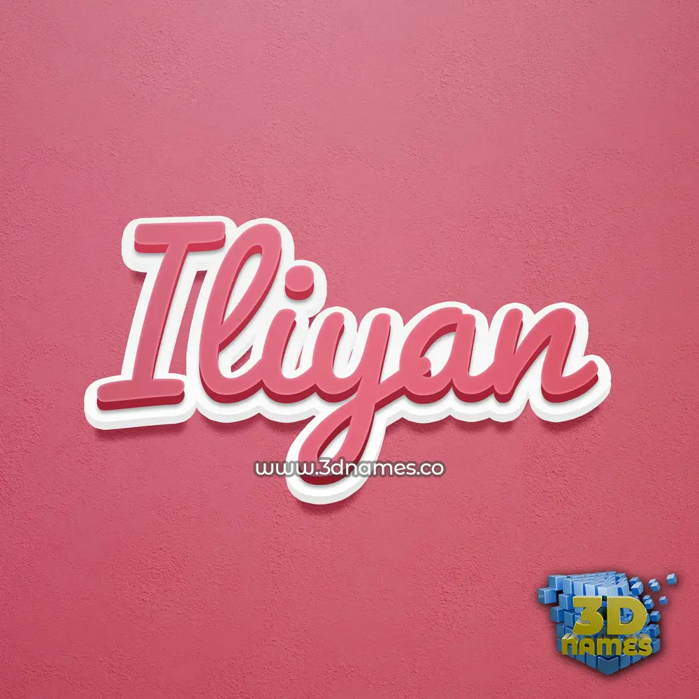 iliyan in Red Scribble style - 3D name wallpaper
