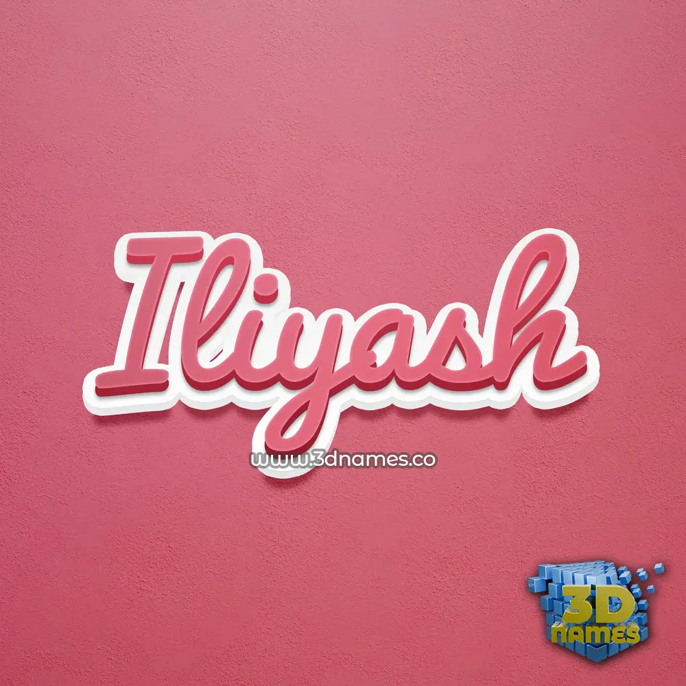 iliyash in Red Scribble style - 3D name wallpaper