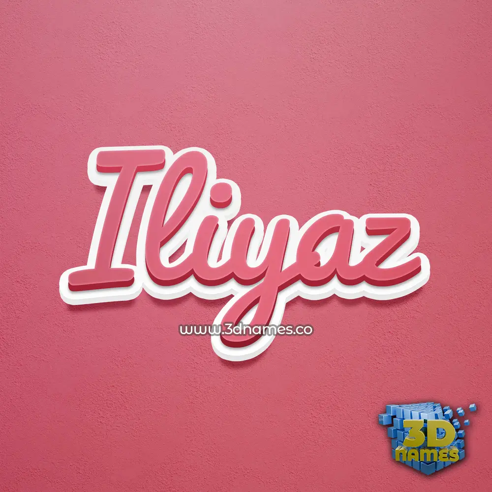 iliyaz in Red Scribble style - 3D name wallpaper