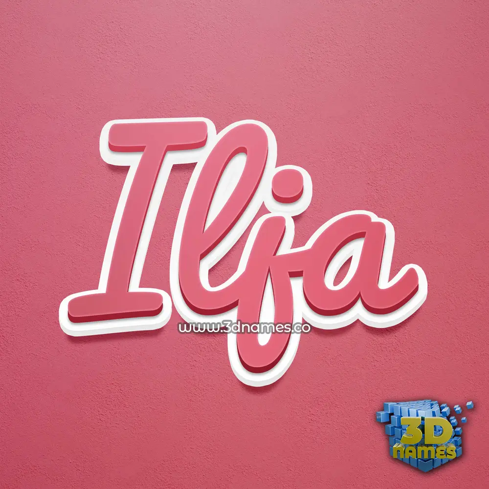 ilja in Red Scribble style - 3D name wallpaper