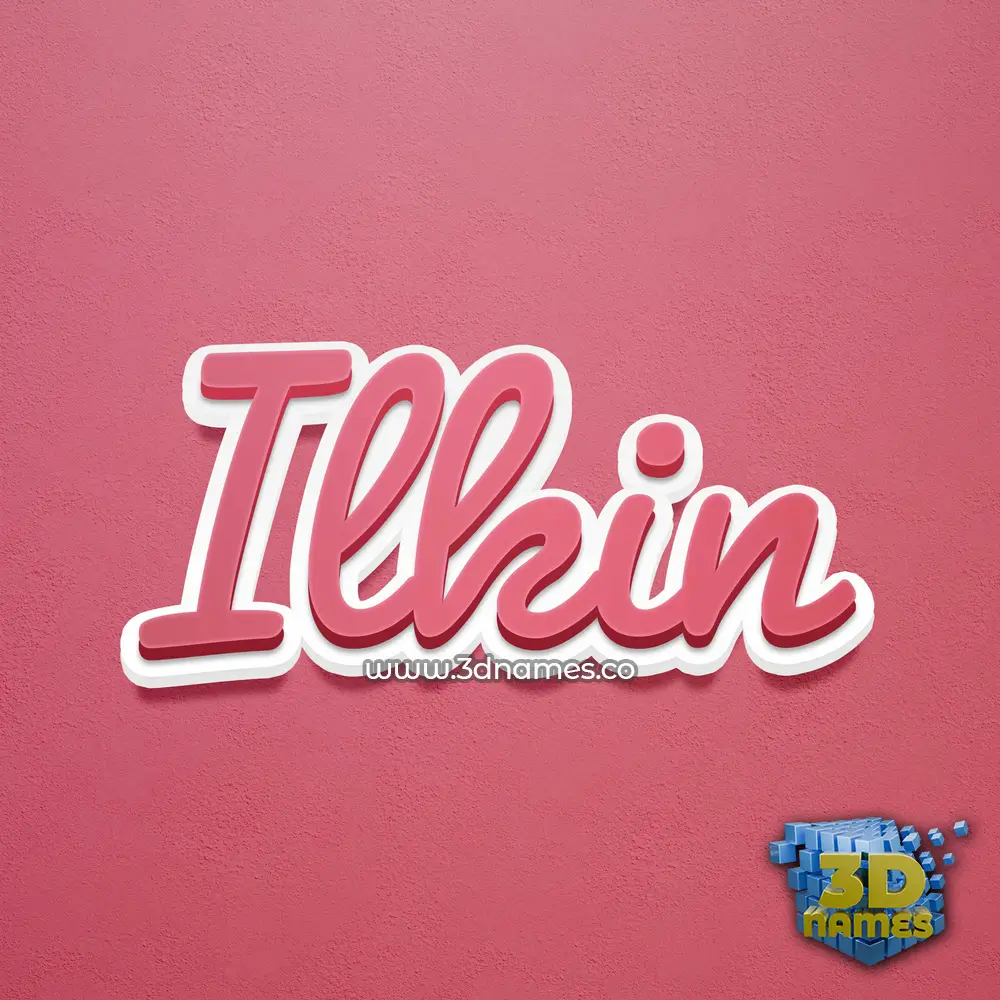 ilkin in Red Scribble style - 3D name wallpaper