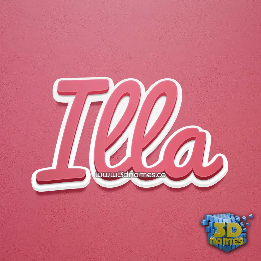 illa in Red Scribble style - 3D name wallpaper