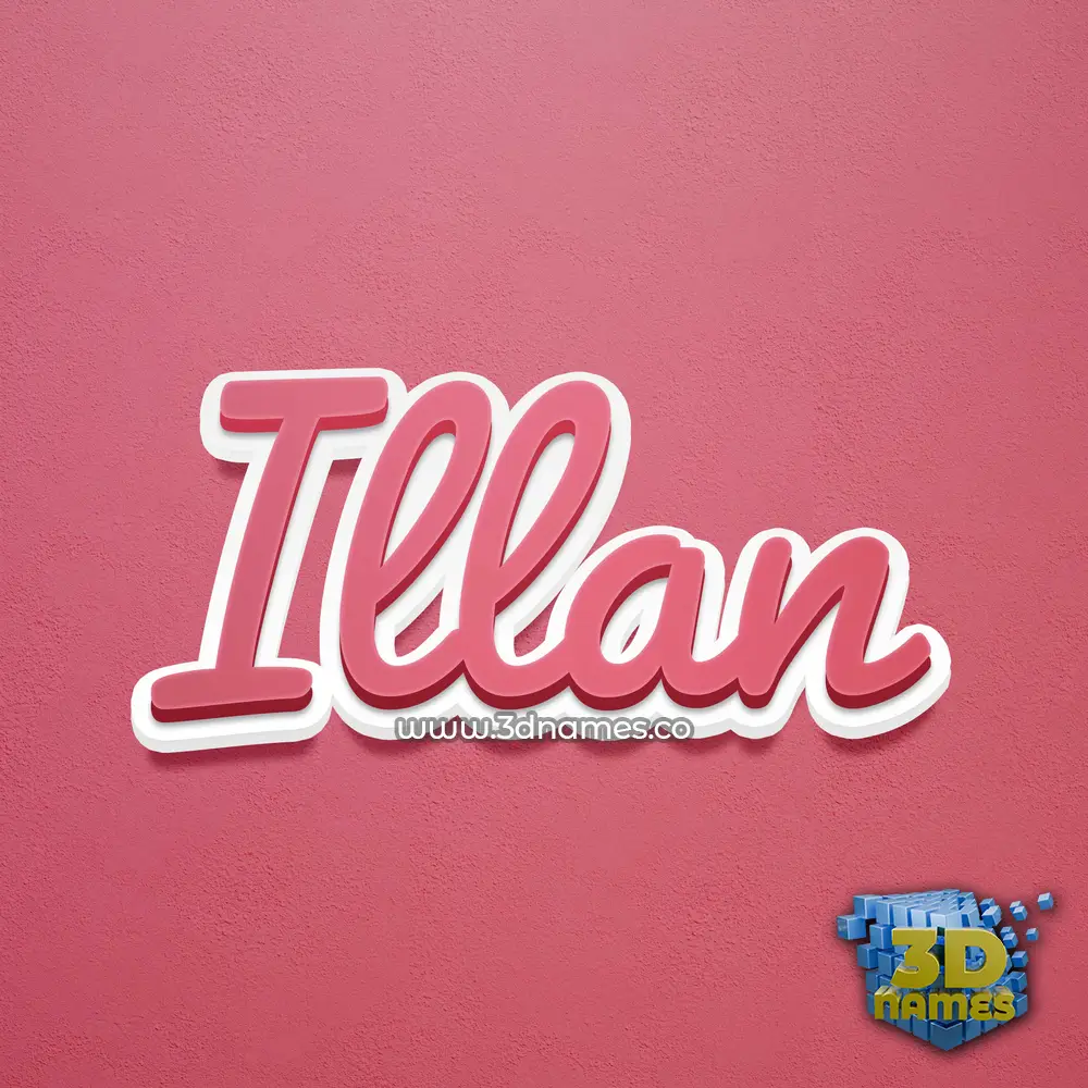illan in Red Scribble style - 3D name wallpaper