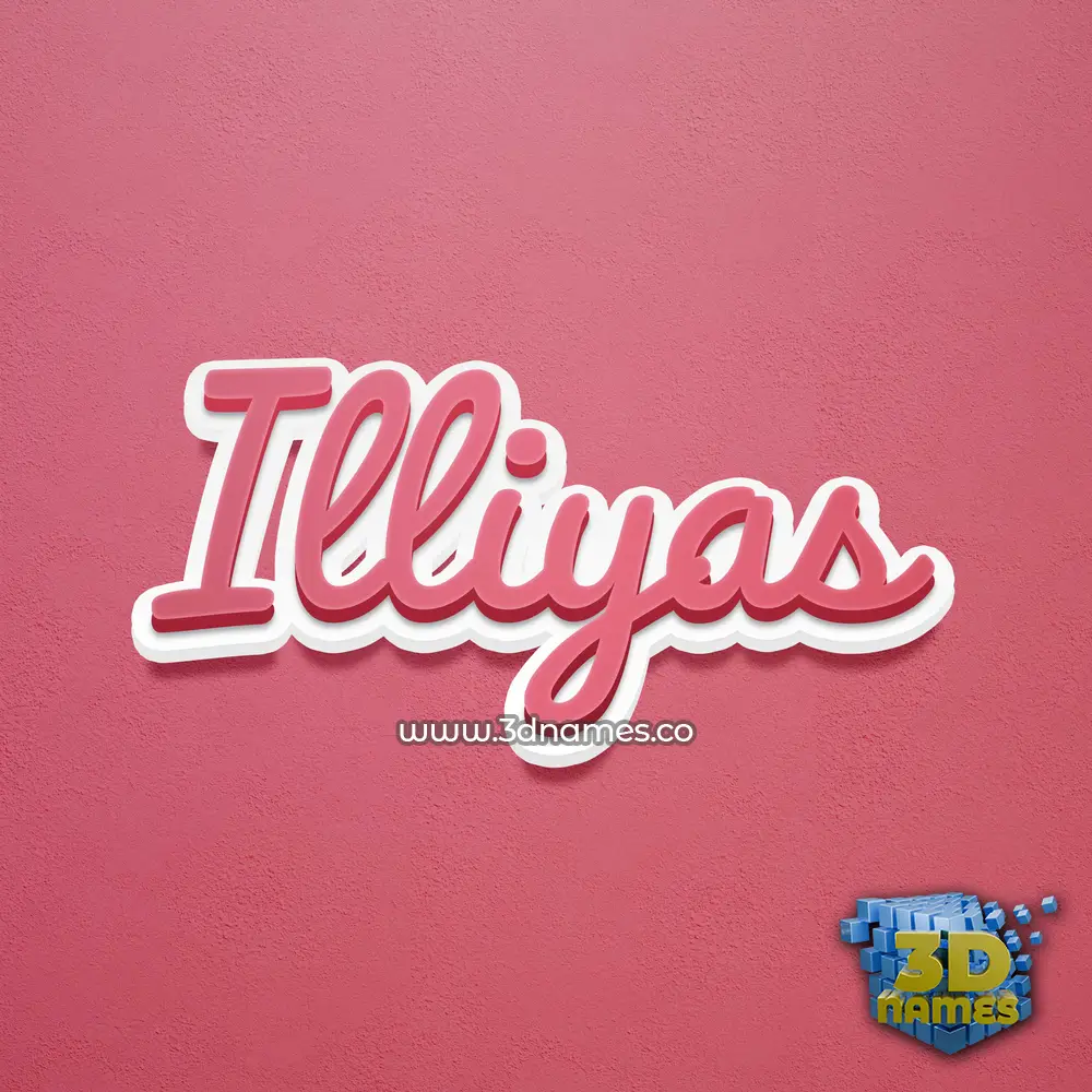 illiyas in Red Scribble style - 3D name wallpaper