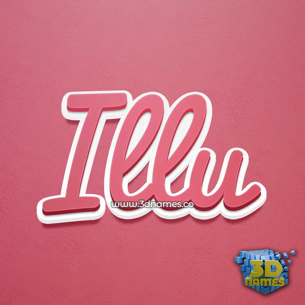 illu in Red Scribble style - 3D name wallpaper