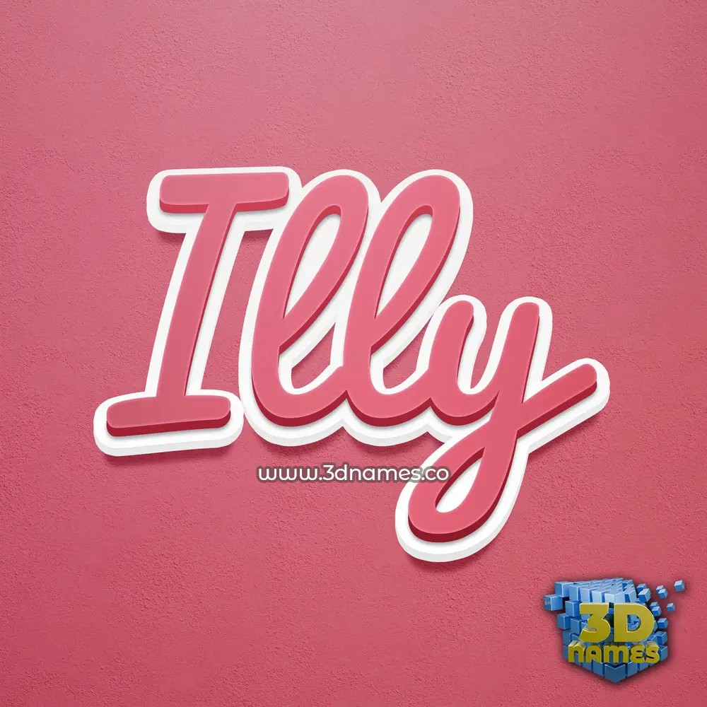 illy in Red Scribble style - 3D name wallpaper
