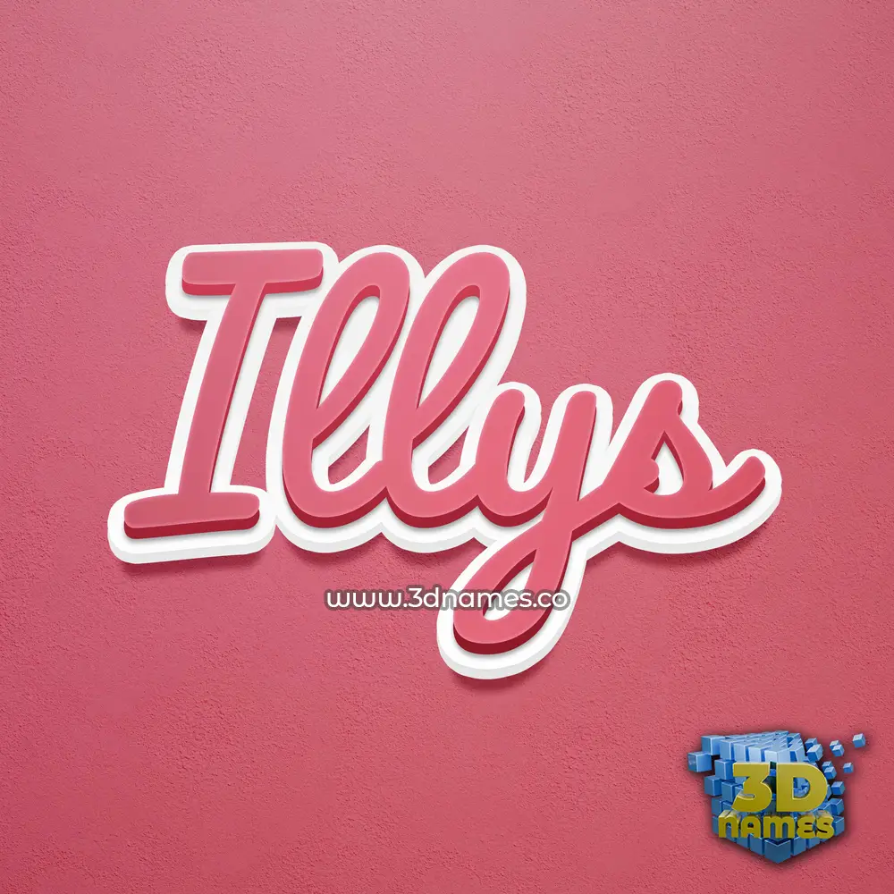 illys in Red Scribble style - 3D name wallpaper
