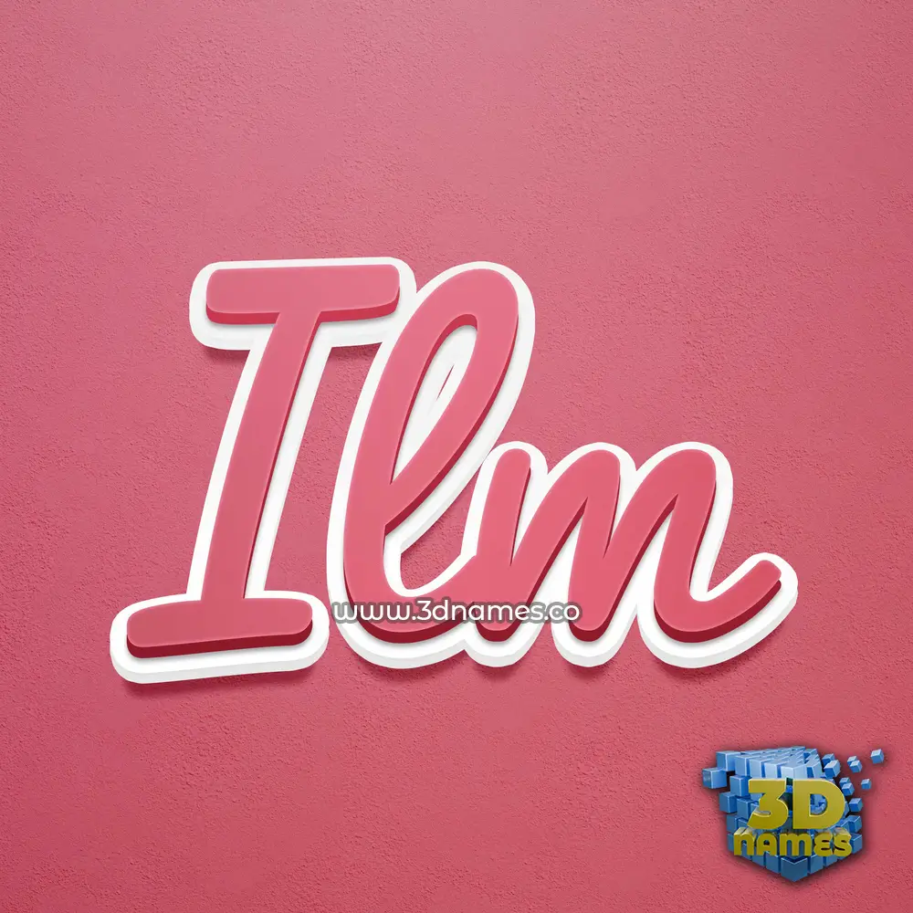 ilm in Red Scribble style - 3D name wallpaper