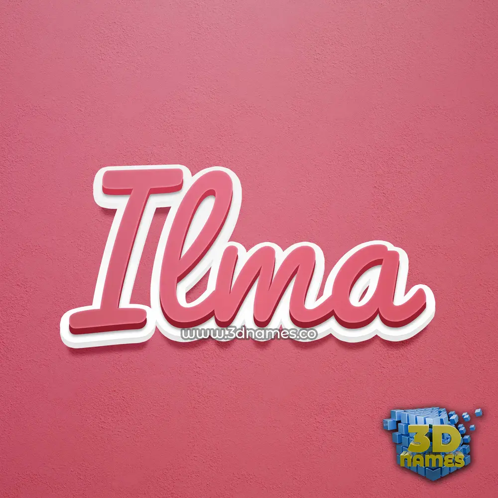 ilma in Red Scribble style - 3D name wallpaper