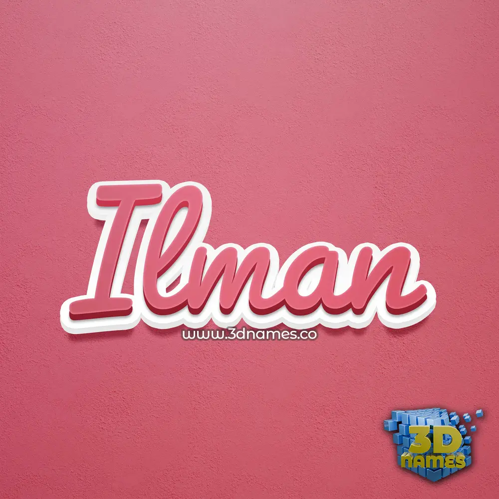 ilman in Red Scribble style - 3D name wallpaper