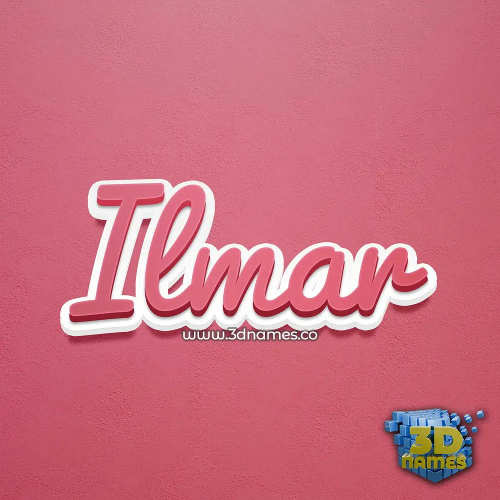 ilmar in Red Scribble style - 3D name wallpaper