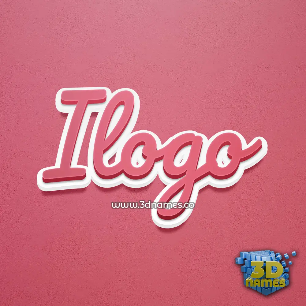 ilogo in Red Scribble style - 3D name wallpaper