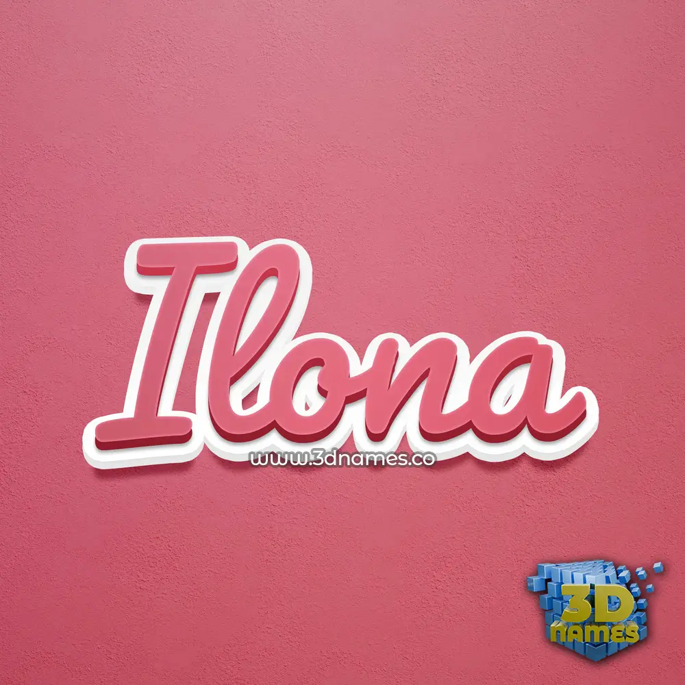 ilona in Red Scribble style - 3D name wallpaper