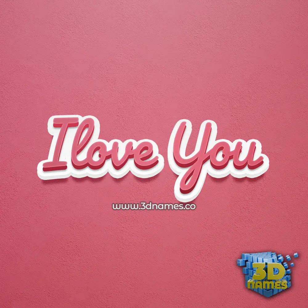 ilove you in Red Scribble style - 3D name wallpaper