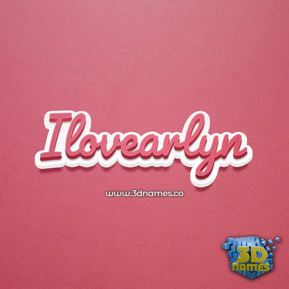 ilovearlyn in Red Scribble style - 3D name wallpaper