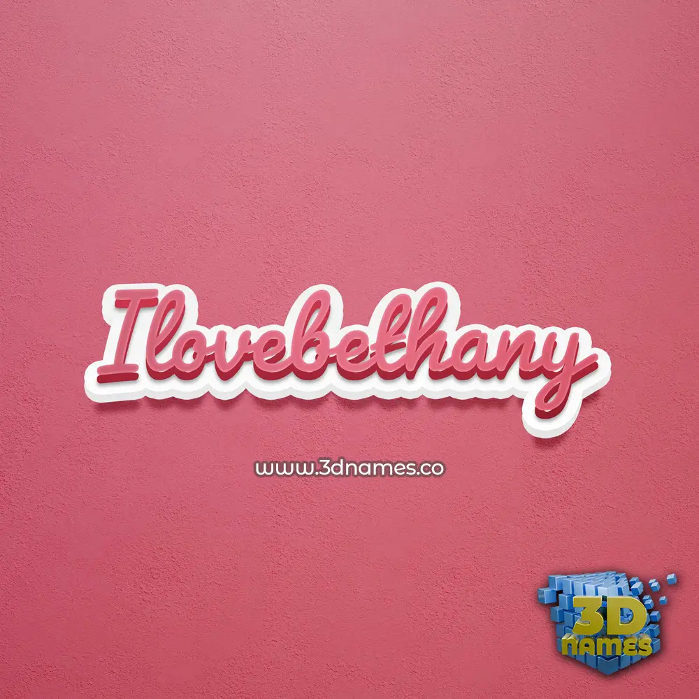 ilovebethany in Red Scribble style - 3D name wallpaper