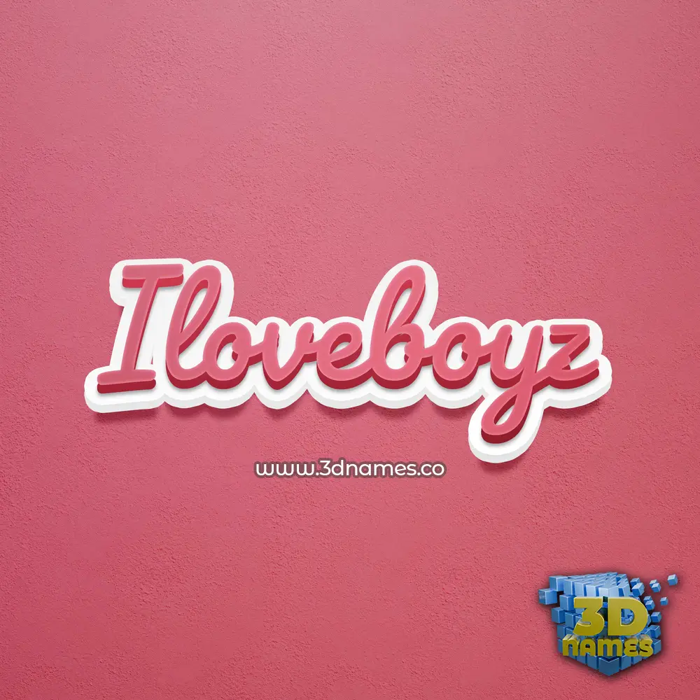 iloveboyz in Red Scribble style - 3D name wallpaper