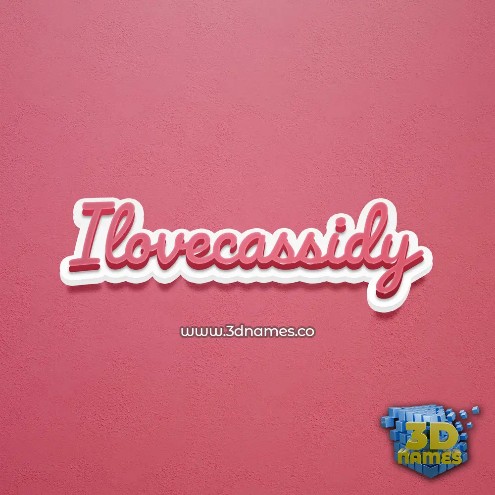 ilovecassidy in Red Scribble style - 3D name wallpaper