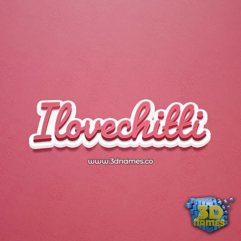 ilovechitti in Red Scribble style - 3D name wallpaper