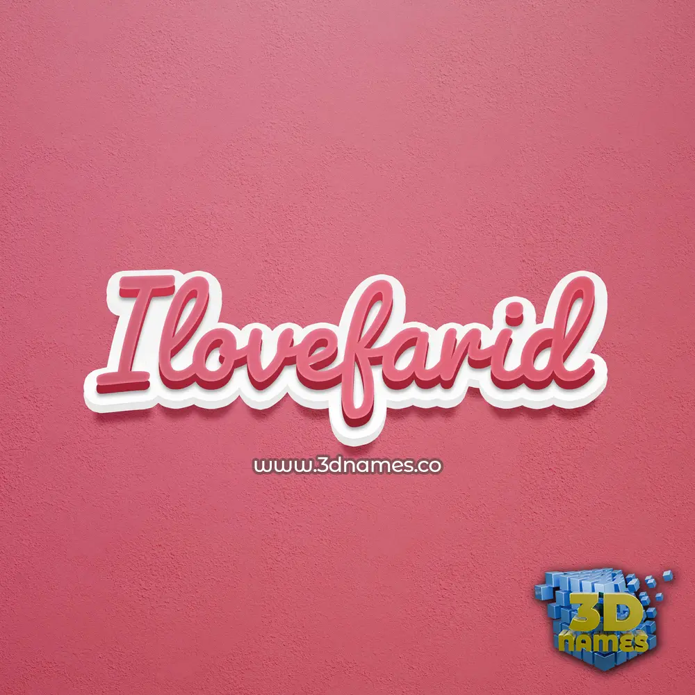 ilovefarid in Red Scribble style - 3D name wallpaper