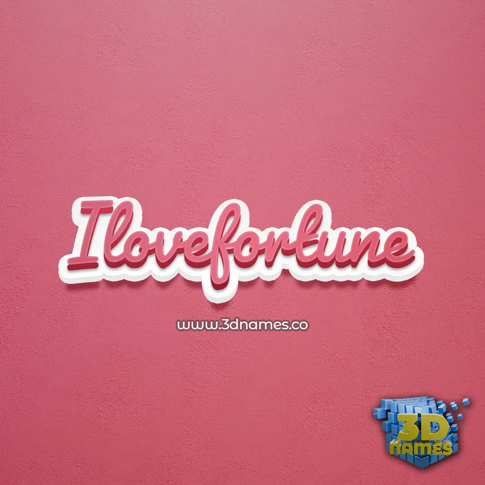 ilovefortune in Red Scribble style - 3D name wallpaper