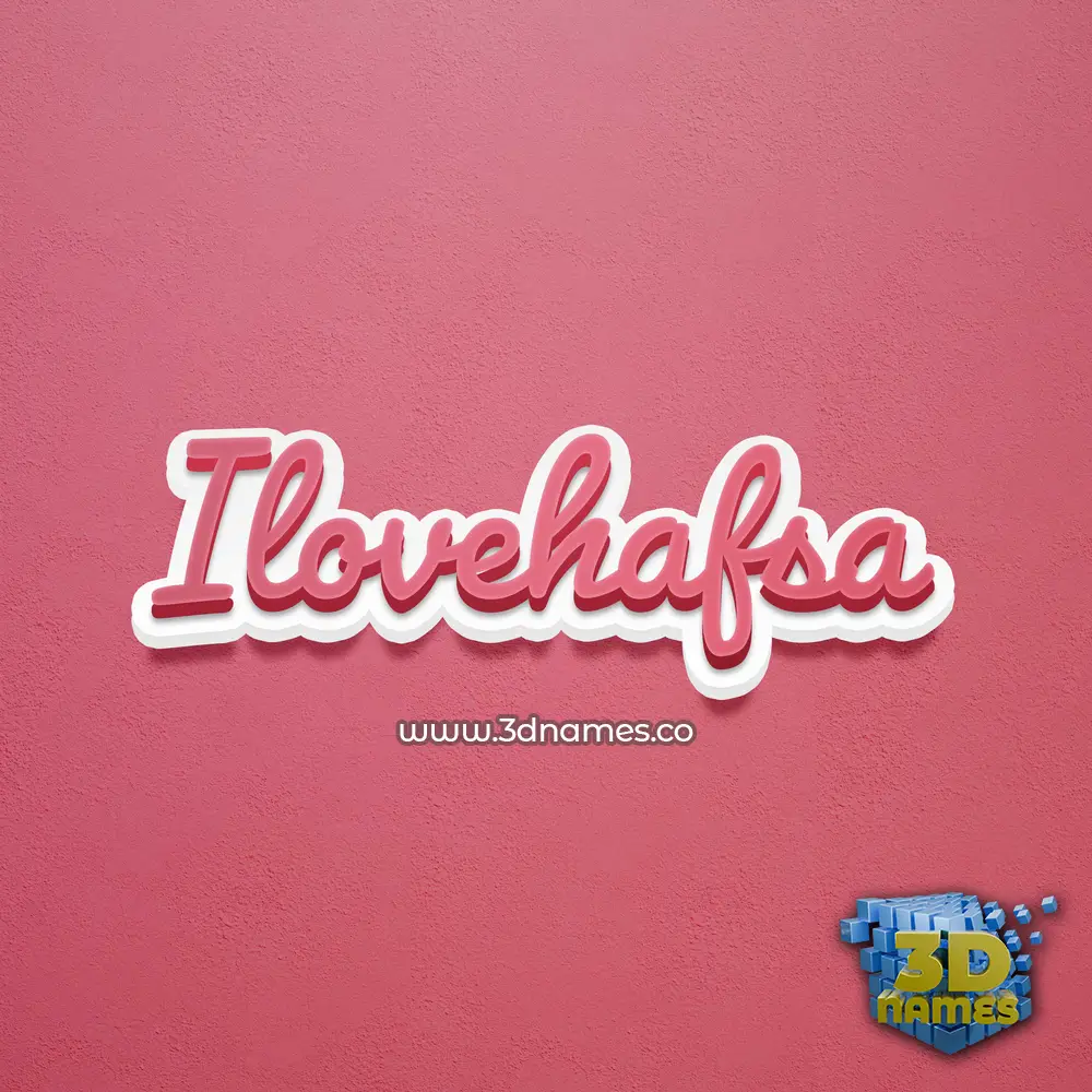 ilovehafsa in Red Scribble style - 3D name wallpaper