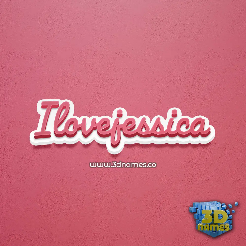 ilovejessica in Red Scribble style - 3D name wallpaper