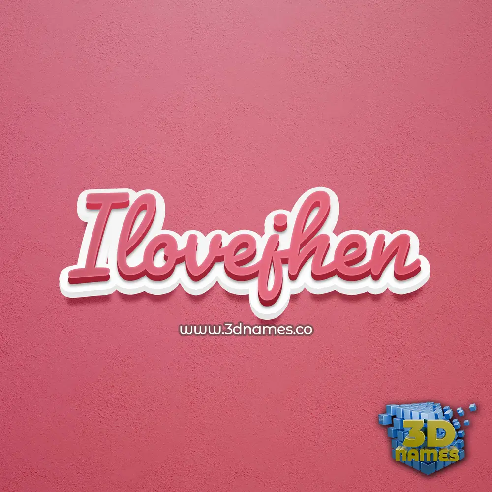 ilovejhen in Red Scribble style - 3D name wallpaper