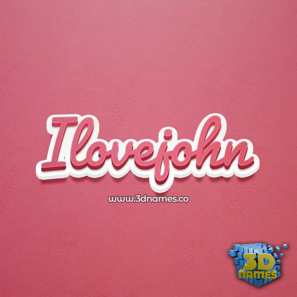 ilovejohn in Red Scribble style - 3D name wallpaper