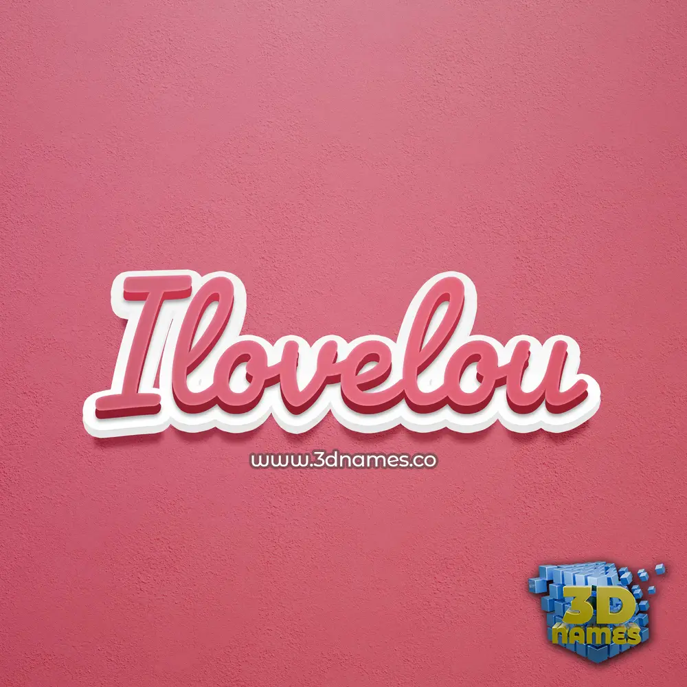 ilovelou in Red Scribble style - 3D name wallpaper