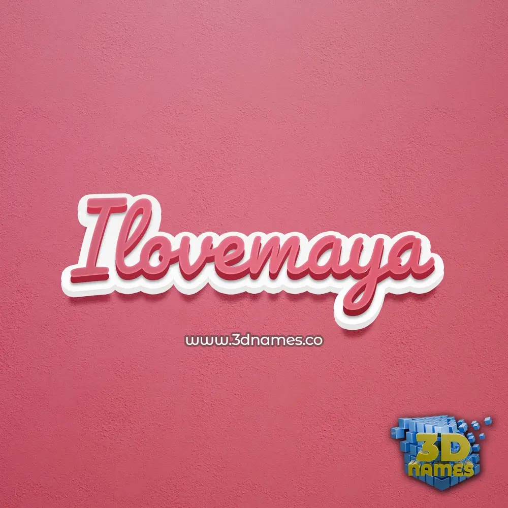 ilovemaya in Red Scribble style - 3D name wallpaper
