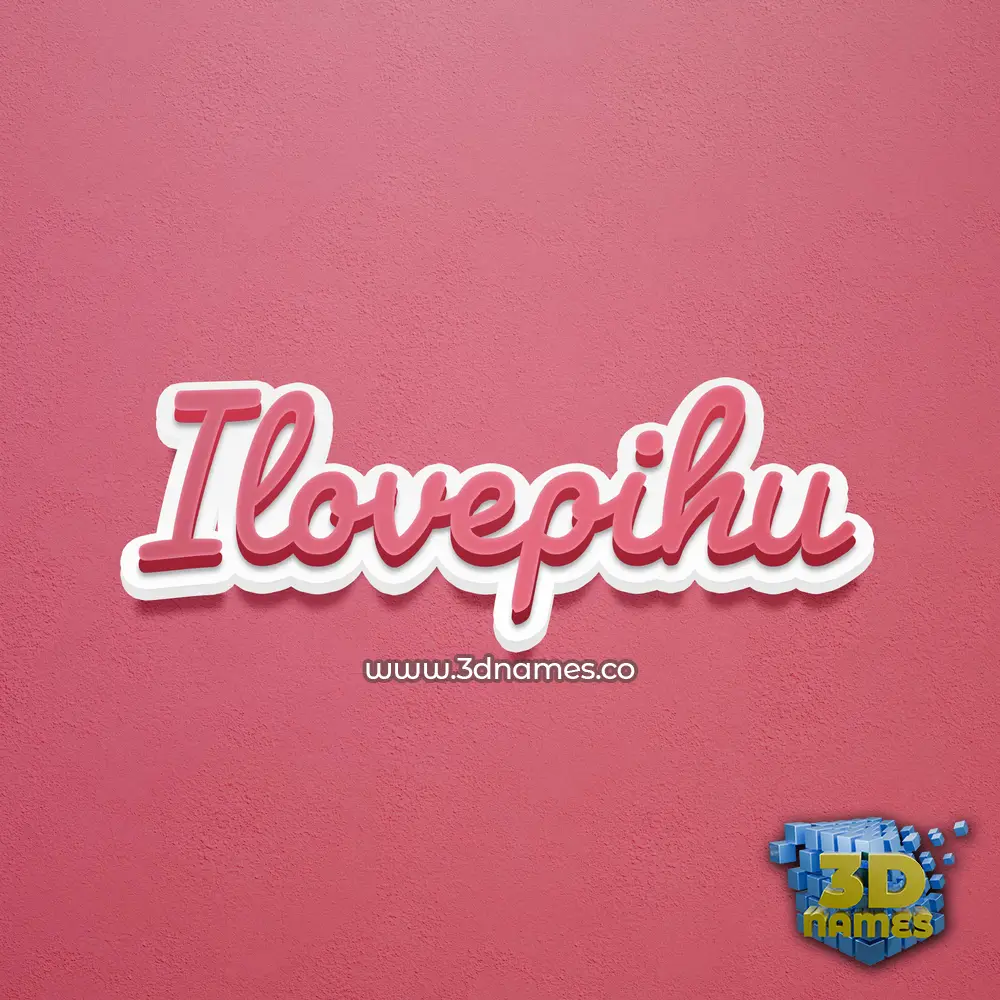 ilovepihu in Red Scribble style - 3D name wallpaper